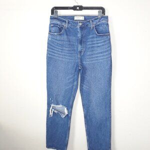 Abercrombie & Fitch Jean Medium Straight Ultra High Rise Ankle Distressed 30/10L
